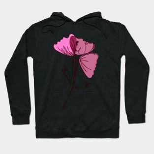 3 poppies & 1 face - muted pink Hoodie